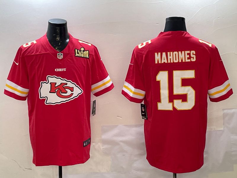 Men Kansas City Chiefs #15 Mahomes Red Nike Team Logo 2025 NFL Jersey style 3